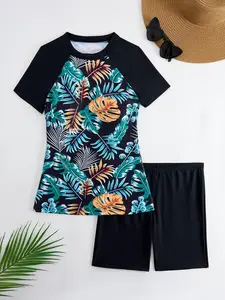 Women's Conservative Two-Piece Tankini Top Bottoms Swimsuit, Stylish Beachwear Swimwear, Comfortable & Trendy Bathing Suit Design