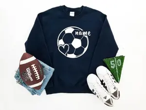 Personalized Soccer Ball Sweatshirt | Customized Soccer Shirt | Personalized Soccer Sweater | Soccer Team Hoodie |Personalized Soccer Heart