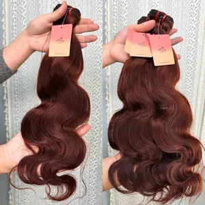 [WE HEART] Hair Chestnut Brown Human Hair Bundles Cambodian 11A Remy Virgin Hair Straight Body Wave Extensions