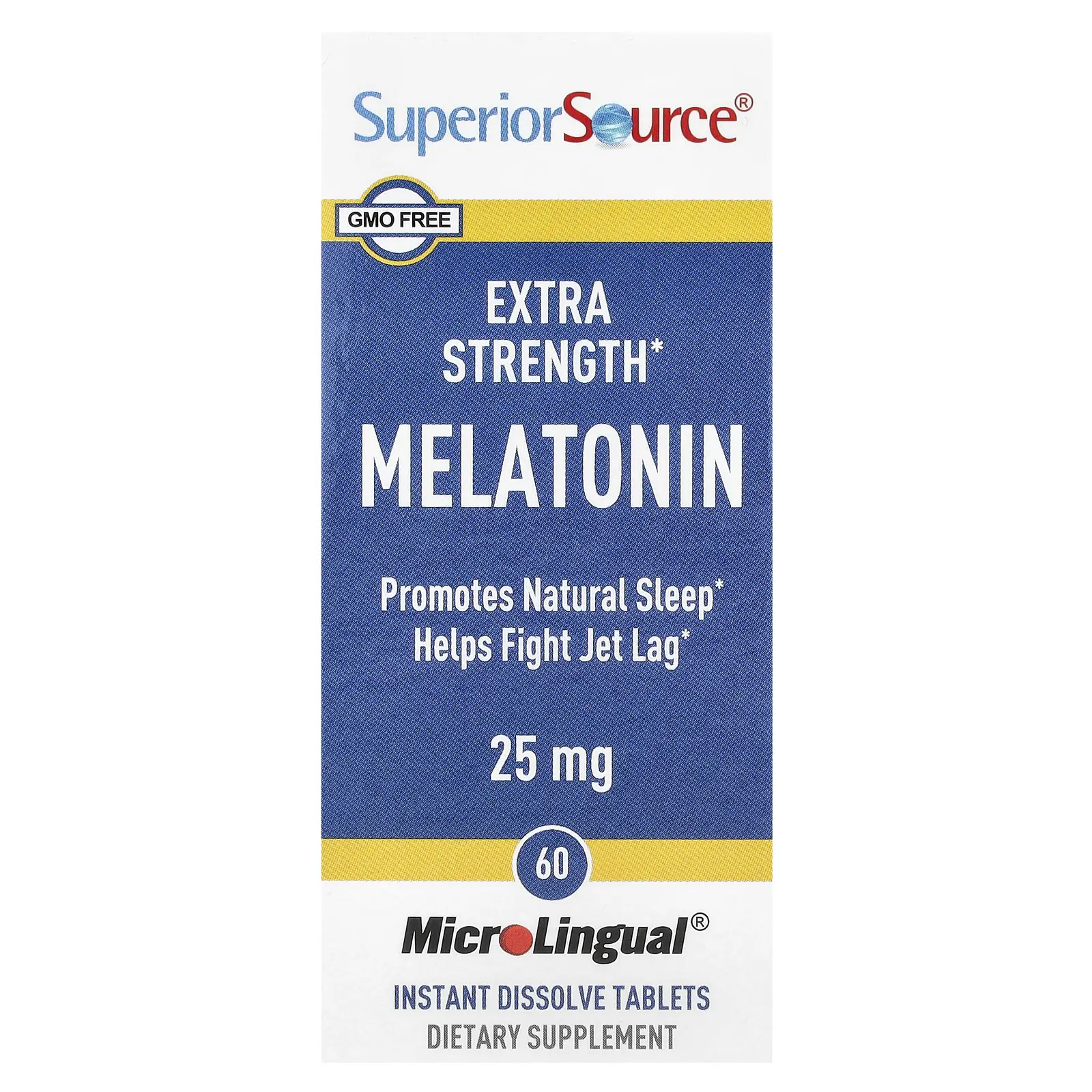 Superior Source Melatonin, 25 mg, 60 MicroLingual® Instant Dissolve Tablets