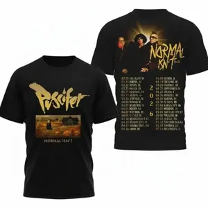 Puscifer Normal Isn’t Tour 2026 T-Shirt – Alternative Rock Band Graphic Tee, Dark Aesthetic Album Art Front & Tour Dates Back Print, Unisex Fan Shirt