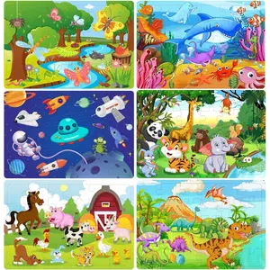 Puzzles for Kids Ages 3-5, Wooden Jigsaw Puzzles 24-30 Pieces for Toddler Children Learning Educational Puzzles 3 4 5 6 Year Toys for Boys and Girls (6 Puzzles)
