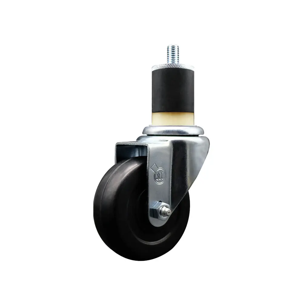 Service Caster SCC-EX20S3514-HRS-178 Hard Rubber Swivel Expanding Stem Caster - Adjustable Multi-Shaped Castors, 3.5x1.25 in Black Hard Rubber Wheel, 1.87 in Stem, 285 lbs Load Capacity for Shop Projects, Work Tables (Tools & Hardware Furniture), Casters