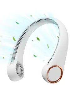 SUMZZZ Neck Fan Rechargeable, 4000mAh Portable Fans for Women Men, 360° Cooling Airflow, Bladeless, 3 Speeds, Stylish Personal Cooler for Travel, Gym, Office, White