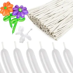 100PCS White 260 Balloons Long Twisting Latex Balloons for Balloon Animals & Party Decor