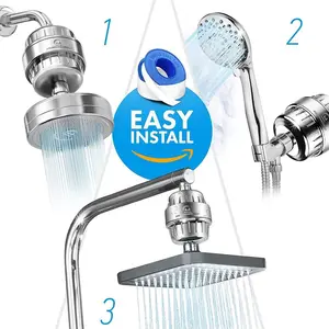15-Stage Filtration Shower Filter Universal Multi-layer Water Softener Removes Chlorine Fluoride Relieves Dry Itchy Skin Scalp Issues Eczema Easy Install filtro universal