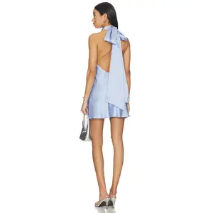 Show Me Your Mumu Lisa Mini Dress in Borrowed Blue Luxe