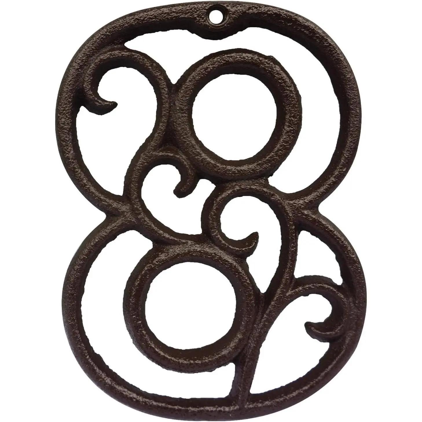 Rustic Cast Iron Home Address Number Sign - 4.6 in High Metal Number 8 Decorative Plaque, Wall Metal Plaque for Gate, Pillar, Includes Bricks, Screw, Anchor for Home Improvement, Mailbox Numbers