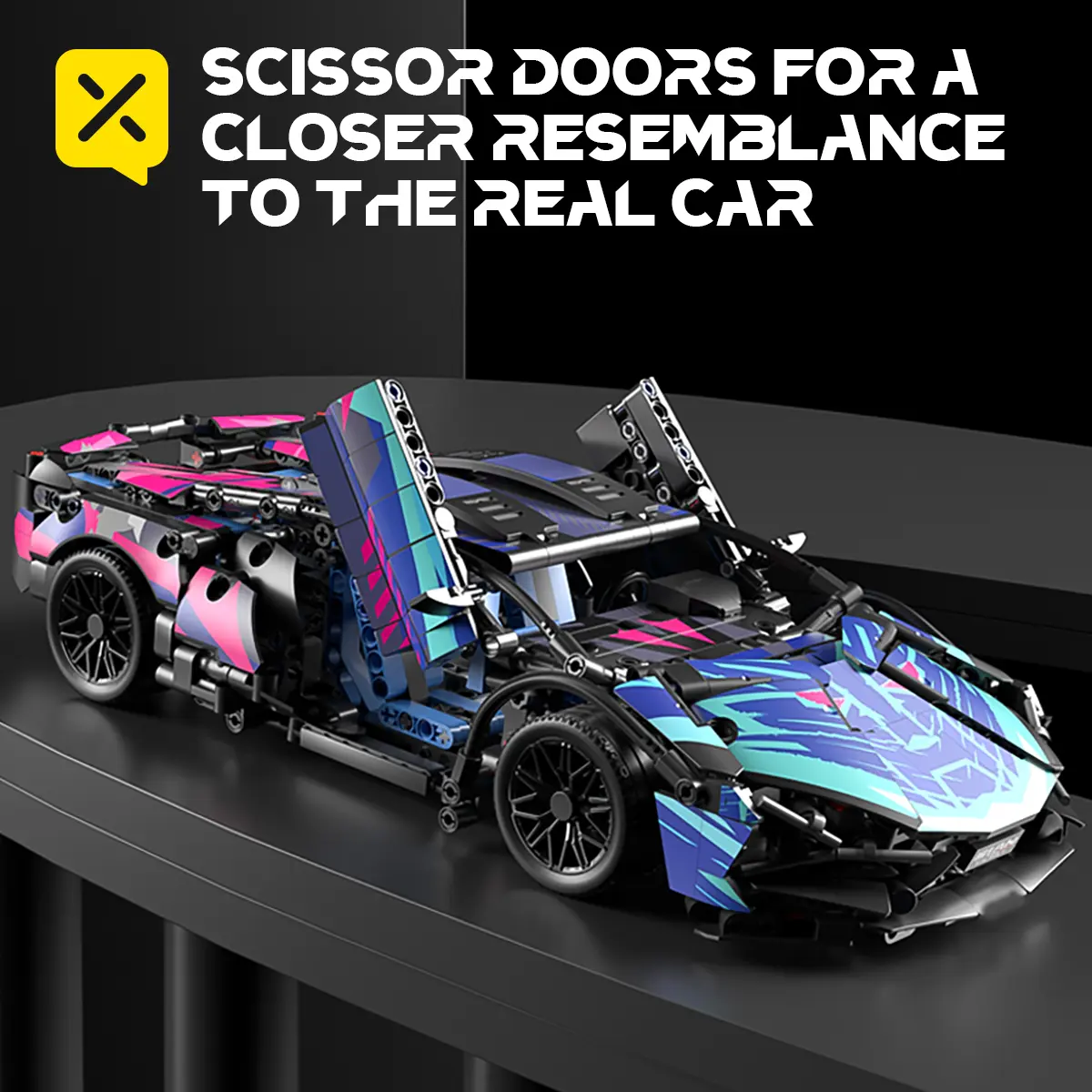 sports car building block toy model Blocks! Openable scissor doors