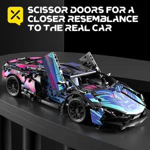 sports car building block toy model Blocks! Openable scissor doors