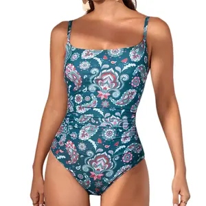 Eomenie Women's One Piece Swimsuits Tummy Control Ruched Bathing Suit 1 Piece Swimwear