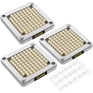 VEVOR Replacement Chopper Blade,  , 3/8 inch, 3 PCS French Fry Blade Assembly with 6 Extra Knives, Stainless Steel Dicer Parts and Push Block for Cutting Potatoes Carrots Onions Cucumbers Mushrooms