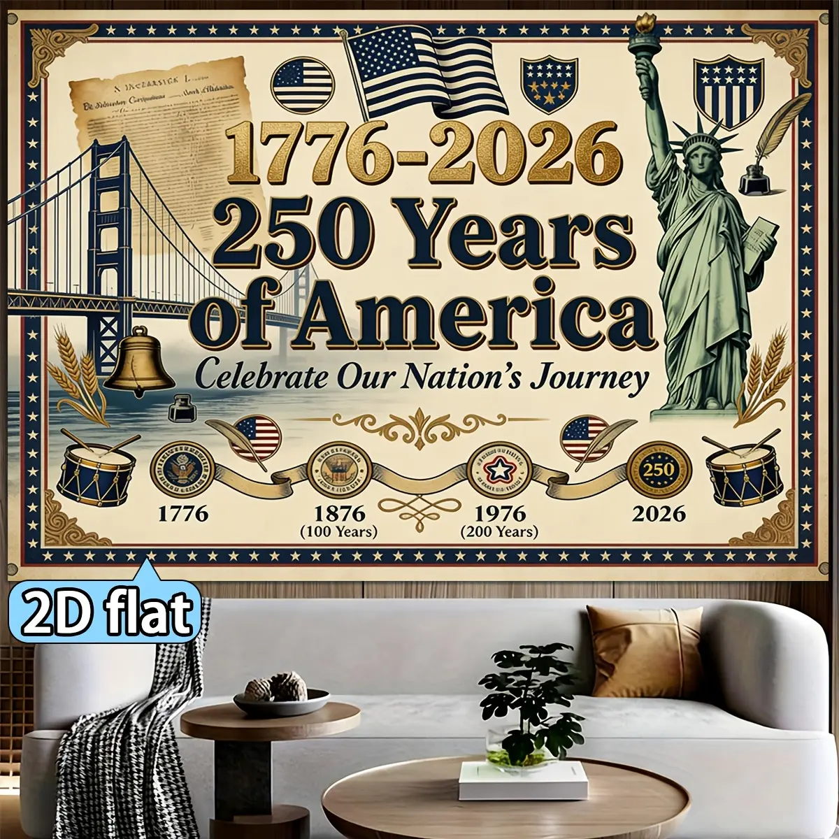 Vintage American Flag Print Tapestry - American-Style Tapestry, Polyester Soft Peachskin Cloth, Lightweight Smooth Wall Hanging for 250th Anniversary Independence Day, Patriotic July 4th Home Decor, American-Style Ta,Western,Galloping,Ho,instal,d,bohemian