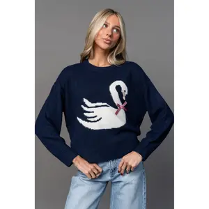 Darling Swan Sweater - Navy