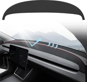 Upgrade Dashboard Cover Mat for Tesla Model Y Juniper & Model 3 Highland Heat Insulation Anti-Glare Suede Dash Mat Interior Accessories
