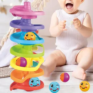 Baby Ball Tower Ramp, Customizable Track Layers, Sliding Toy, Rotating Ball Roller, Early Education, Suitable for 10 Months+