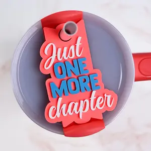 Topper Tag™ Just One More Chapter for Stanley Quencher | Neon Coral