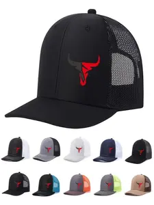 Breathable Adjustable Bull Head Print Baseball Cap, Lightweight Polyester Sun Hat, Design, Mesh Back Panel, Snap Closure, Quality Caps