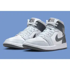Women's Air Jordan 1 Mid "White/Smoke Grey" BQ6472-113 Fashion Athletic Sneaker
