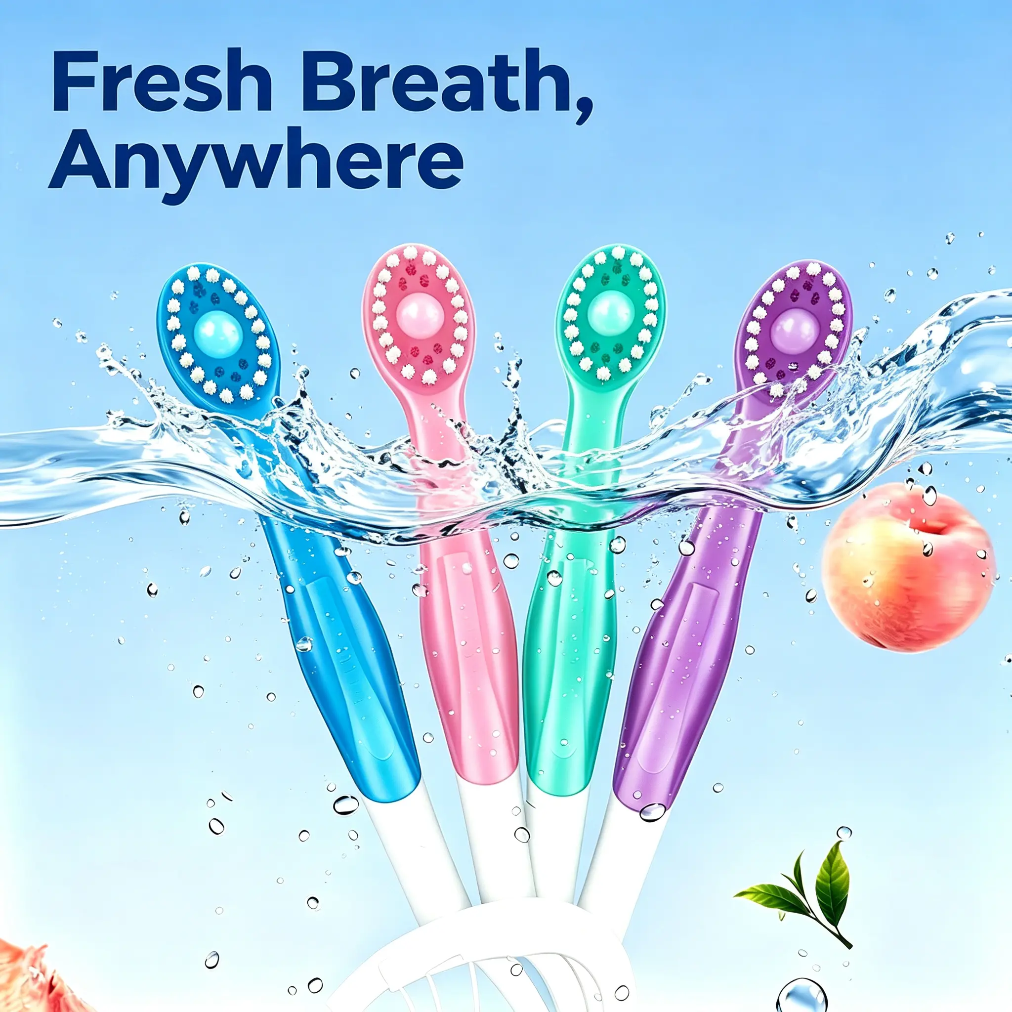 5-In-1 Disposable Mini Burst Bead Toothbrush, Including Toothbrush, Toothpaste, And Dental Floss, Individually Packaged For Easy Carrying, Suitable For Work Assignments/Travel -4 Flavors
