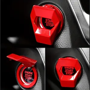Carbon fiber texture car engine start/stop button switch decorative cover accessory Car Interior Kit Carbon fiber texture car engine start/stop button switch decorative cover accessory Car Interior Kit