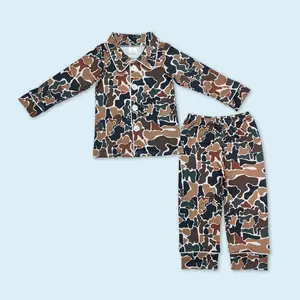Brown camouflage baby boy long sleeve outfit
