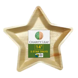 14" Christmas Star Dinner Plates Disposable Trays serving  trays