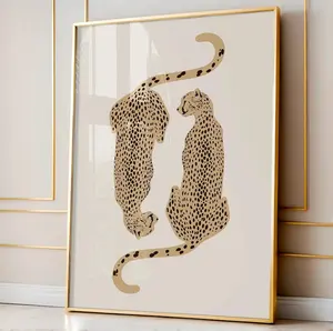 Cheetah Wall Poster, Retro Wall Decor, Neutral Room Decor, Aesthetic Wall Print, Trendy Art Print, Retro Gallery Decor