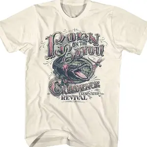 Creedence Clearwater Revival Rock Band Adult Short Sleeve T-shirt Vintage Style , FOR UNISEX Menswear Shortsleeve Top Underwear Cotton Streetwear