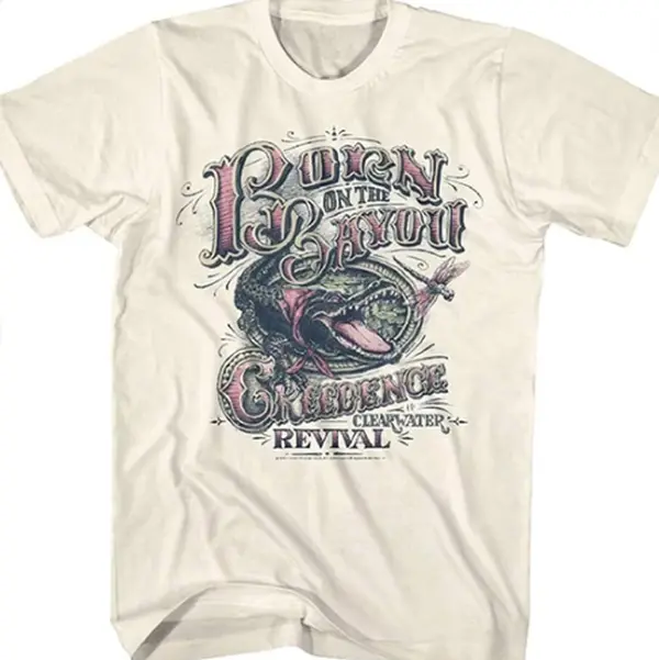 Creedence Clearwater Revival Rock Band Adult Short Sleeve T-shirt Vintage Style , FOR UNISEX Menswear Shortsleeve Top Underwear Cotton Streetwear