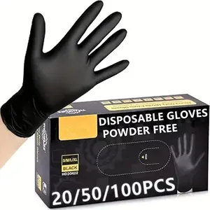 50/100 Nitrile Gloves, Disposable Cleaning Gloves for Kitchen, Dishwashing, Home Cleaning, Latex Free, Indoor Outdoor Use