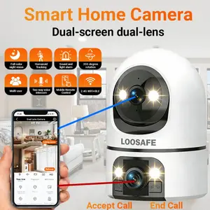 1080P HD Smart WiFi Security Cameras, 360° Rotation Indoor Security Monitor, Wireless Night Vision Cam with Two-Way Audio & AI Tracking, Plug and Play for Living Room/Office