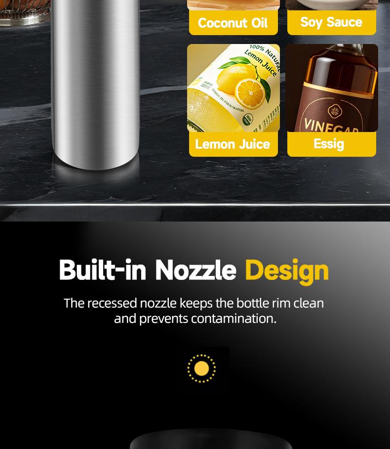 Spray oil pot, atomizing spray bottle, press-dispensing quantitative sprayer, blending/adjustment bottle, kitchen oil control bottle