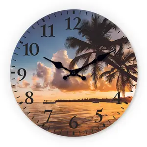 Wooden Pattern Wall Clock, Analog Clock, Silent Running Timepiece, Suitable for Living Room, Bedroom, Kitchen, Hallway, Outdoor, Office Decor Gift