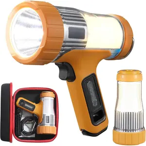 3000 Lumens Handheld Spotlight, 1400 Ft Long Range LED Spot Light with 120H Runtime, IPX8  Rechargeable Outdoor Flashlight for Camping, Hiking, , Searchlight (Yellow-Plus)