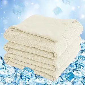Cooling Comforter King Size, Cooling Blanket with Q-Max 0.45 Arc-Chill Cooling Fiber for Hot Sleeper and Night Sweats, Cool Soft Thin Breathable Summer Comforter for Bed, (90" x 108", Beige)