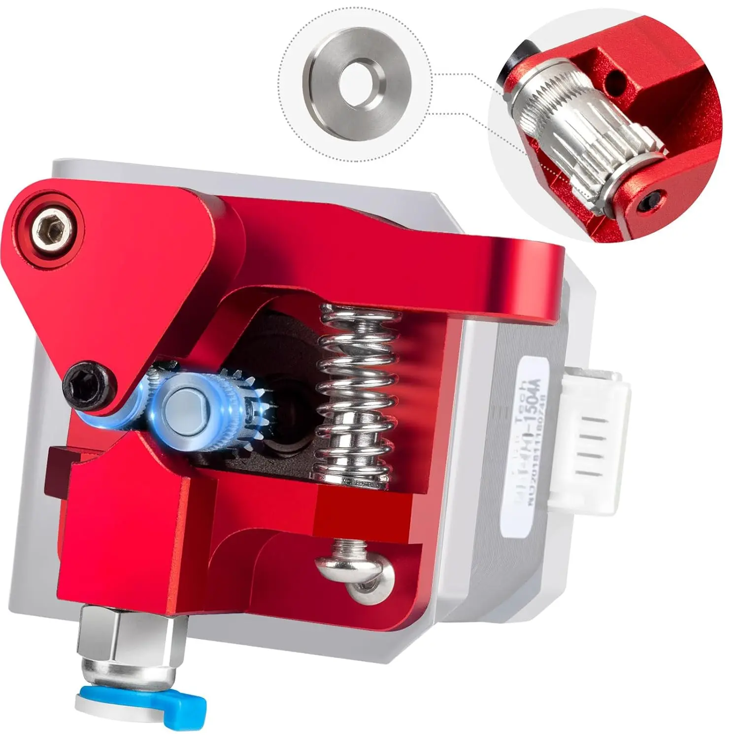 Dual Gear Ender 3 Extruder with Two Washers Metal Drive Feeder Upgrade Kit Compatible with  Ender 3 V2 Pro,Ender 3 Neo Series,CR10 3D Printer TPU Filament Supported( Shaft>20mm)