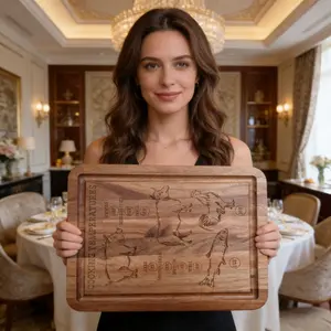 1 Pack Acacia Wood Cutting Board, 15.7x11.8x0.59 inch Wooden Kitchen Cutting Board, Wooden Chopping Board for Meat, Cheese, Bread, Vegetables & Fruits, Charcuterie Board with Handle