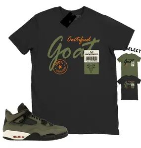 AJ 4 OG Olive Shirt, OG 4s Olive Outfit, Gildan 5000 Unisex Shirt, 100% Cotton, Classic Fit, Comfortable Everyday Wear