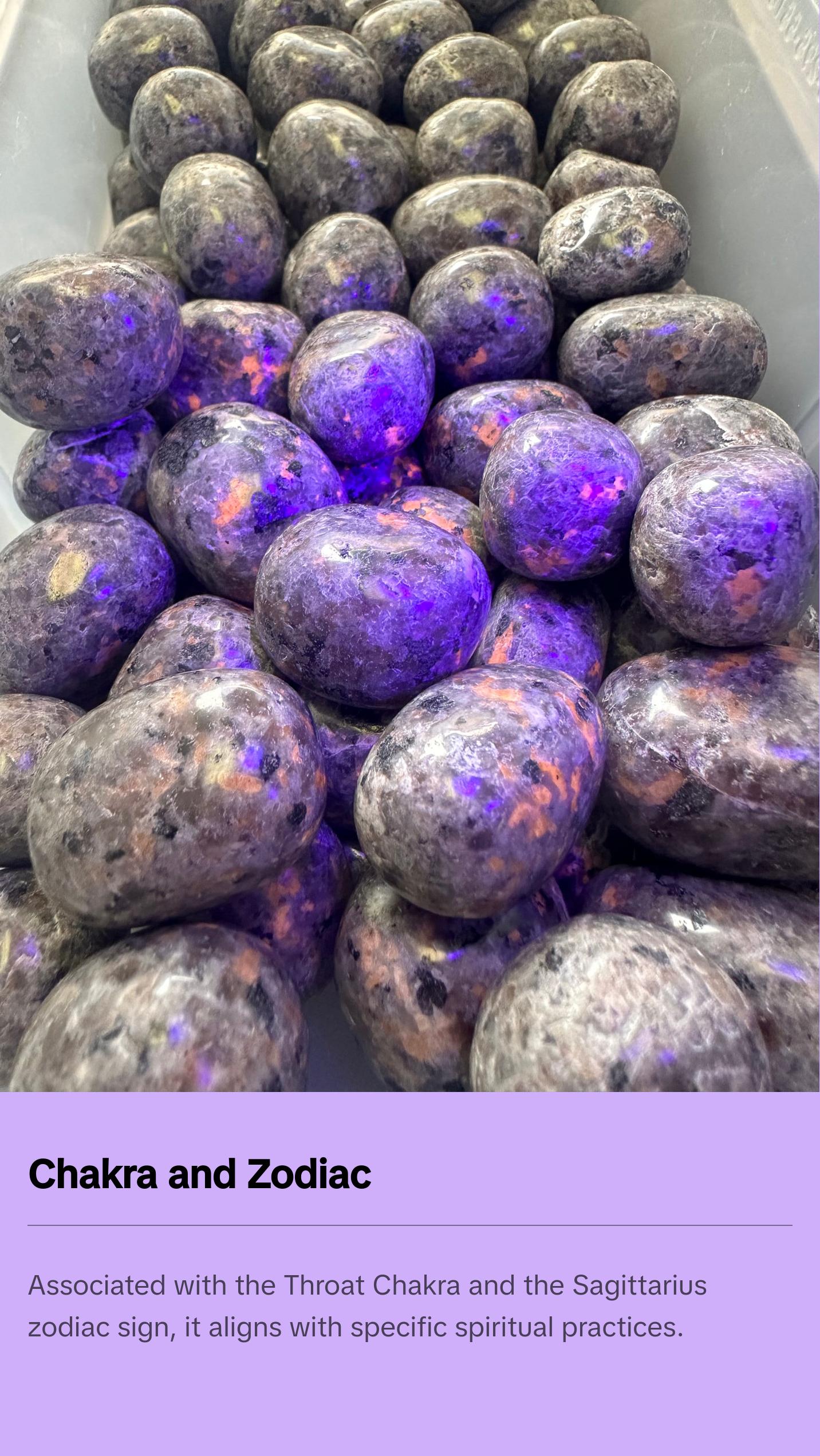 Yooperlite Tumbled Stone - Tumbled Yooperlite - Yooperlite Tumbles - Polished Yooperlite Crystal w/ UV Reactive Sodalite - Rare!