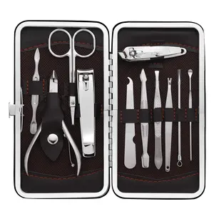 Manicure Set Pedicure Kit Stainless Steel 11 Pcs Set Toe Finger Nail Clipper Personal Care Grooming For Men Women with Luxurious Travel Case