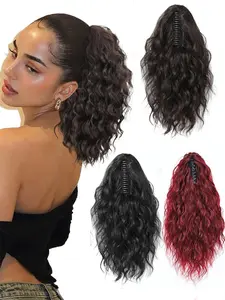 Claw Clip Ponytail Extension 14 Inch Curly Pony Tails Hair Extensions Synthetic Hair Extensions Ponytail Clip on Ponytails for Women Synthetic Wavy Hair