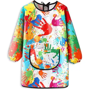 P-GCS040    Kids Art Smock,Waterproof Painting Apron Artist Smocks with Pocket Long Sleeves for Age 8-14