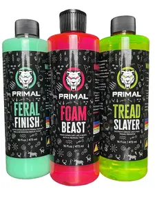 Primal Chemical Exterior Bundle - Foam Beast Car Soap, Tread Slayer Wheel and Tire Cleaner, Feral Finish Quick Detailer - The Only Kit You Need To Detail The Exterior Of Your Vehicle