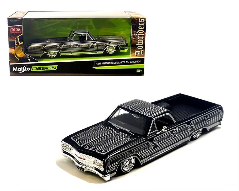 Maisto 1:24 1965 Chevrolet El Camino Lowrider Black Diecast Model Car