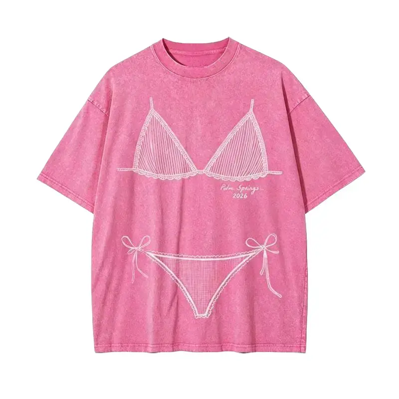 Bikini Graphic Washed T-shirt , Last Splash Seashells and Wedding Bells, Bikini Body Illusion Shirt, Funny Summer Vacation Coverup, Women's Washed Graphic, oversized tshirt women