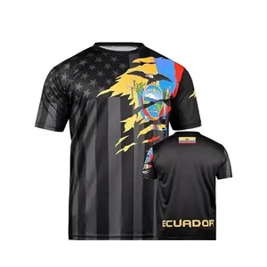 Men's USA & Ecuador Black Jersey, Sport Outdoor Jersey, Soccer Fan Shirt, Football Jersey, Gift for Men, Gift For Fan