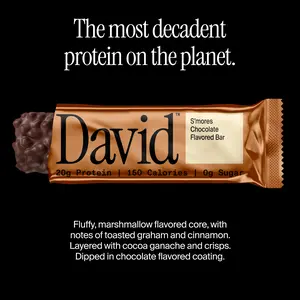 S'mores Chocolate Flavored Bars – 20g Protein 150 Calories 0g Sugar – Includes 12 Bars – High Protein Snack