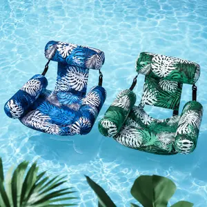 2-Pack Summer Pool Float Set, Inflatable Water Hammock with Backrest, Adult Floating Lounge Chair for Pool Lake Beach, Outdoor Water Relaxation