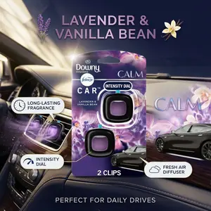 Febreze Car Vent Clip, Downy Calm Scent, 2 Count, 0.13 oz Total